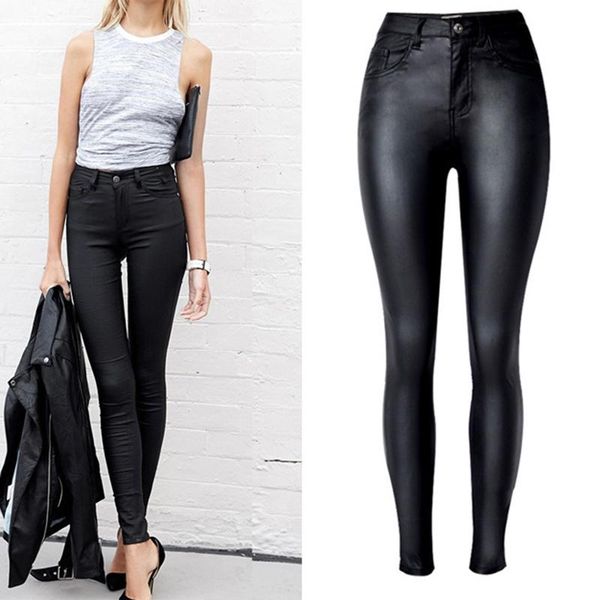 women's jeans clothing slim faux leather pants high waist motorcycle models black coated pu denim female leggings, Blue
women's jeans clothing slim faux leather pants high waist motorcycle models black coated pu denim female leggings, Blue