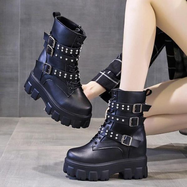 boots brand woman rivets sock fashion chunky ankle women round toe shoes thick sole womens platform heels, Black
boots brand woman rivets sock fashion chunky ankle women round toe shoes thick sole womens platform heels, Black