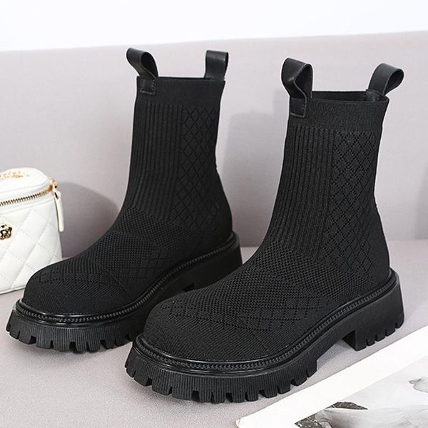 boots knit detail slip on women sock 2021 autumn stretch fabrics size 43 thick bottom short casual ankle, Black
boots knit detail slip on women sock 2021 autumn stretch fabrics size 43 thick bottom short casual ankle, Black