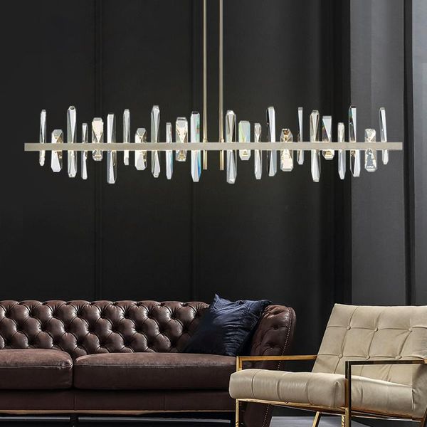 light luxury post-modern crystal restaurant bar chandelier simple villa decoration custom bright long pendant lamps
light luxury post-modern crystal restaurant bar chandelier simple villa decoration custom bright long pendant lamps
