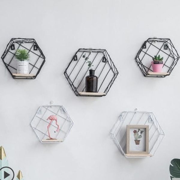 bathroom shelves metal iron hexagon wall shelf bookshelf display rack stand for home garden decoration
bathroom shelves metal iron hexagon wall shelf bookshelf display rack stand for home garden decoration