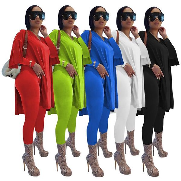 women's two piece pants selling women casual sets v-neck full sleeve slit loose t-shirts high waist leggings pure color tracksuits outf, White
women's two piece pants selling women casual sets v-neck full sleeve slit loose t-shirts high waist leggings pure color tracksuits outf, White