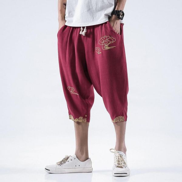 men's pants m-5xl elastic waist linen capri cloud printed drawstring trousers loose fit japanese streetwear workout xxxxxl, Black
men's pants m-5xl elastic waist linen capri cloud printed drawstring trousers loose fit japanese streetwear workout xxxxxl, Black
