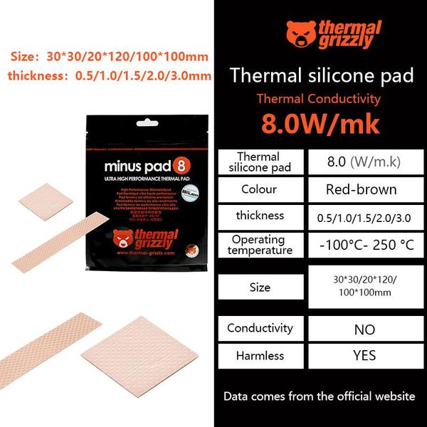 fans & coolings thermal grizzly minus pad 8 cooling 8.0w/ motherboard silicone multi-size cpu/gpu graphics cooler
fans & coolings thermal grizzly minus pad 8 cooling 8.0w/ motherboard silicone multi-size cpu/gpu graphics cooler