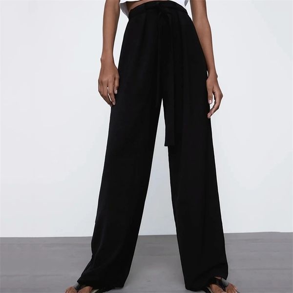 spring summer women long trousers lace-up elastic waist female chiffon pants 210524, Black;white
spring summer women long trousers lace-up elastic waist female chiffon pants 210524, Black;white