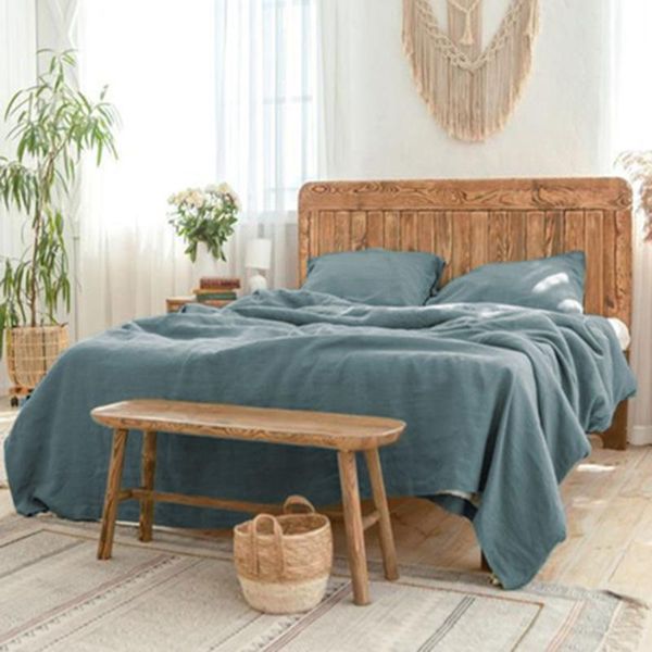 bedding sets 100% washed linen sheet set natural france flax bed breatherable ultra soft farmhouse