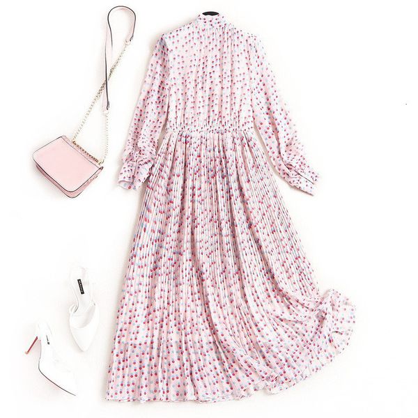 two piece dress spring designer female fashion long neck arch dot print candy plied chiffon dresses plus size clothes xcb1, White
two piece dress spring designer female fashion long neck arch dot print candy plied chiffon dresses plus size clothes xcb1, White