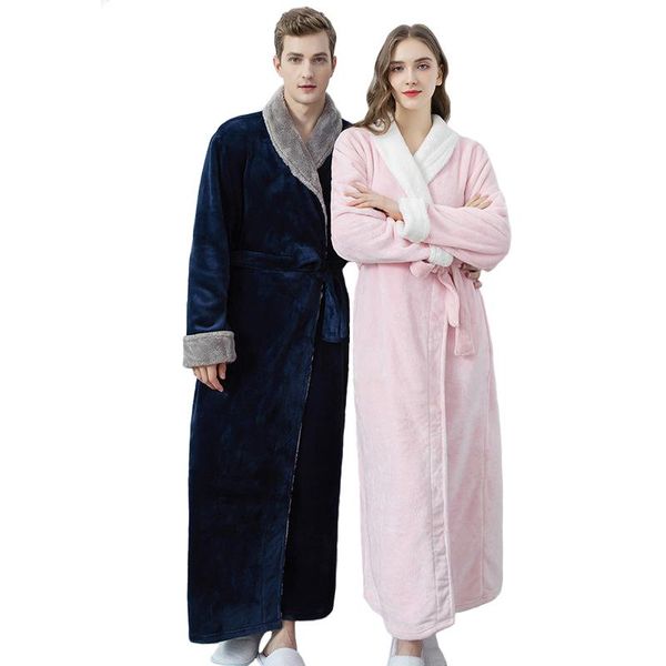 women's sleepwear coral velvet bathrobe women winter plush lengthened shawl bath robe men home clothes long sleeves warm robes coat pei, Black;red
women's sleepwear coral velvet bathrobe women winter plush lengthened shawl bath robe men home clothes long sleeves warm robes coat pei, Black;red