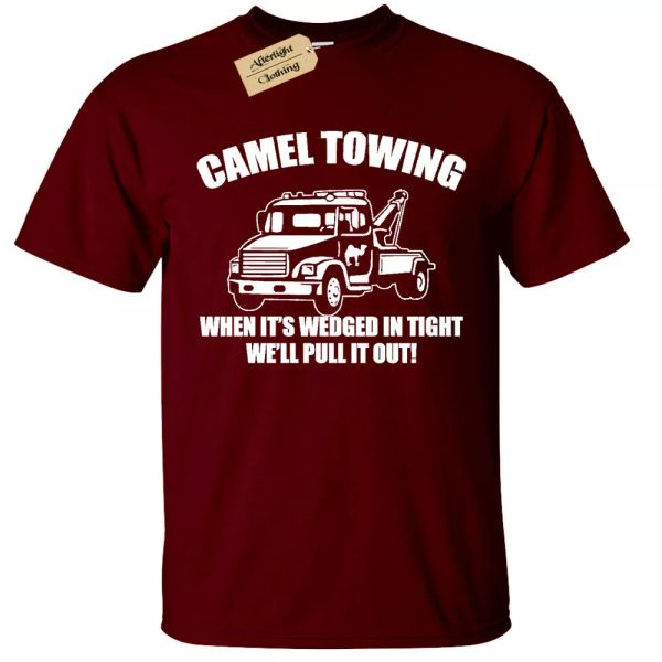 Camel towing t-shirt funny rude joke novelty men gift top, White;black