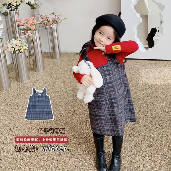 girl's dresses mila chou 2021 autumn winter baby girls woolen plaid strap dress children's cute double breasted kids clothes 2-8y, Red;yellow
girl's dresses mila chou 2021 autumn winter baby girls woolen plaid strap dress children's cute double breasted kids clothes 2-8y, Red;yellow
