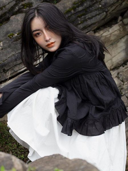 women's blouses & shirts ruffled shirt women fashion cotton long sleeve spring and autumn blouse ladies, White
women's blouses & shirts ruffled shirt women fashion cotton long sleeve spring and autumn blouse ladies, White