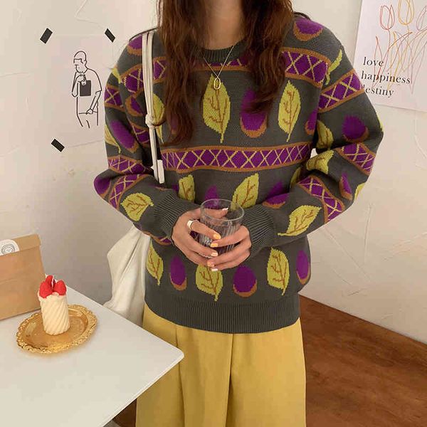 women sweater autumn winter long sleeve jumper office lady vintage print knitted loose fashion pullover femme 210421, White;black
women sweater autumn winter long sleeve jumper office lady vintage print knitted loose fashion pullover femme 210421, White;black