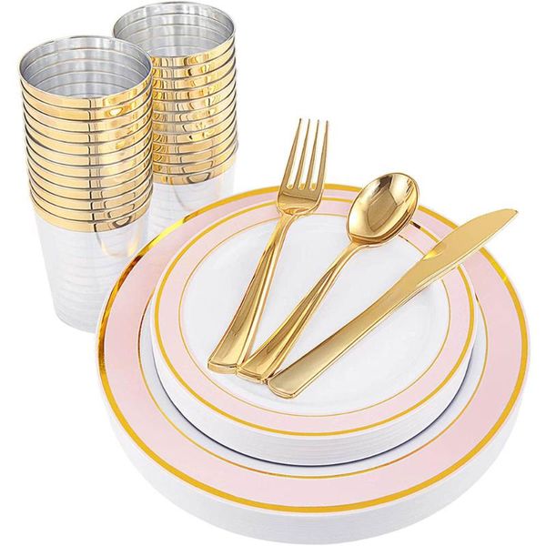 disposable dinnerware 60 pcs tableware pink green plastic plate gold cup silverware setwedding baptism party table decoration supplies
disposable dinnerware 60 pcs tableware pink green plastic plate gold cup silverware setwedding baptism party table decoration supplies