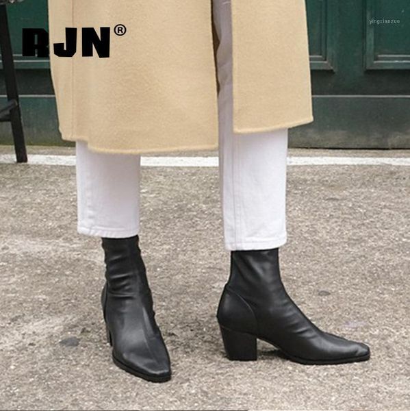 boots rjn stylish autumn ankle little square toe mid-heel cow leather zipper shoes comfortable women ro2131, Black
boots rjn stylish autumn ankle little square toe mid-heel cow leather zipper shoes comfortable women ro2131, Black