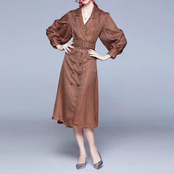 casual dresses western style dress spring autumn fashion retro temperament belt lapel double breasted lantern sleeve suit, Black;gray
casual dresses western style dress spring autumn fashion retro temperament belt lapel double breasted lantern sleeve suit, Black;gray