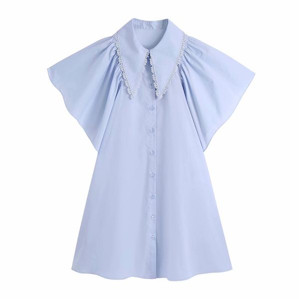 sweet women turn-down collar dress summer fashion ladies college style cute female solid color mini 210515, Black;gray
sweet women turn-down collar dress summer fashion ladies college style cute female solid color mini 210515, Black;gray