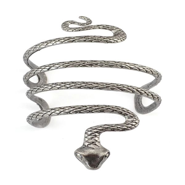 tibetan silver color alloy snake bracelets & bangles for women men open cuff armband bangles vintage gypsy tribal jewelry gift q0719, Black
tibetan silver color alloy snake bracelets & bangles for women men open cuff armband bangles vintage gypsy tribal jewelry gift q0719, Black