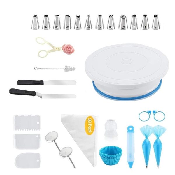 pcs/set cake turntable decorating tools kit rotary table baking tool piping nozzle bag set supplies sets & pastry
pcs/set cake turntable decorating tools kit rotary table baking tool piping nozzle bag set supplies sets & pastry