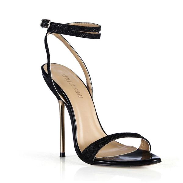 summer 11cm high heeled sandals fashion glitter stiletto thin heel ankle strap open toe party bridals women shoes 5-i8, Black
summer 11cm high heeled sandals fashion glitter stiletto thin heel ankle strap open toe party bridals women shoes 5-i8, Black