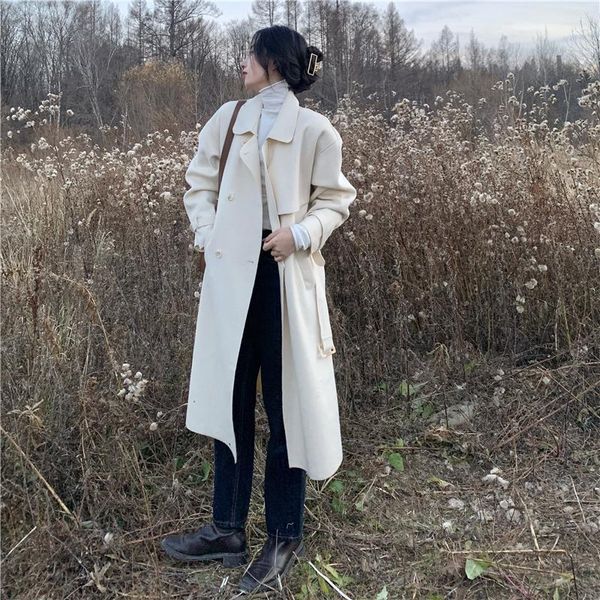women's wool & blends 2021 office ladies double-breasted coat women long blazer collar winter temperament female outerwear formal cloth, Black
women's wool & blends 2021 office ladies double-breasted coat women long blazer collar winter temperament female outerwear formal cloth, Black