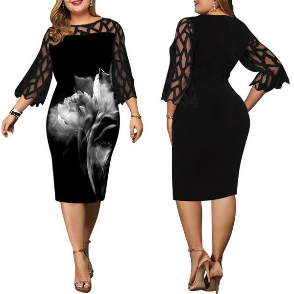plus size women dress print summer black lace short sleeves womens dresses casual, Black;gray
plus size women dress print summer black lace short sleeves womens dresses casual, Black;gray