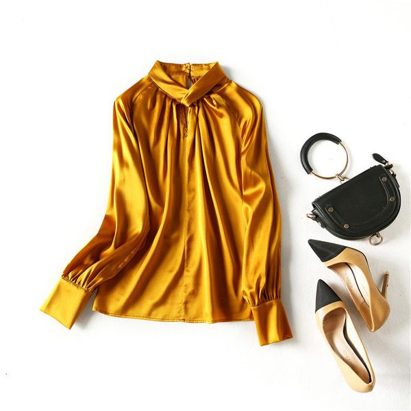 european and american women's clothing 2021 the spring long - sleeved stand collar in solid color fashion silk shirt kwew, White
european and american women's clothing 2021 the spring long - sleeved stand collar in solid color fashion silk shirt kwew, White