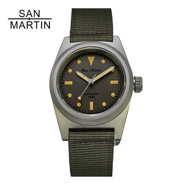 wristwatches san martin 38mm custom retro military men watches sapphire glass nh35 sports automatic mechanical diving wristwatch for male, Slivery;brown
wristwatches san martin 38mm custom retro military men watches sapphire glass nh35 sports automatic mechanical diving wristwatch for male, Slivery;brown