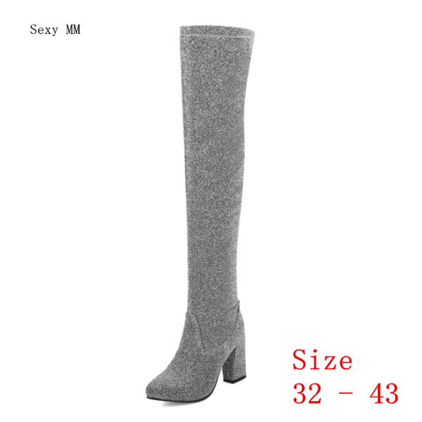 boots spring autumn women over the knee high heel woman thigh small plus size 32 - 43, Black
boots spring autumn women over the knee high heel woman thigh small plus size 32 - 43, Black