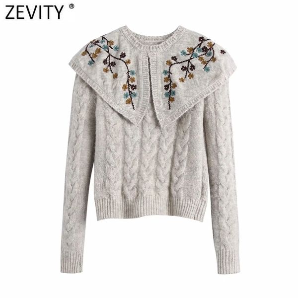 zevity women fashion embroidery round collar twist knitting sweater female chic long sleeve casual slim pullovers s565 210419, White;black
zevity women fashion embroidery round collar twist knitting sweater female chic long sleeve casual slim pullovers s565 210419, White;black