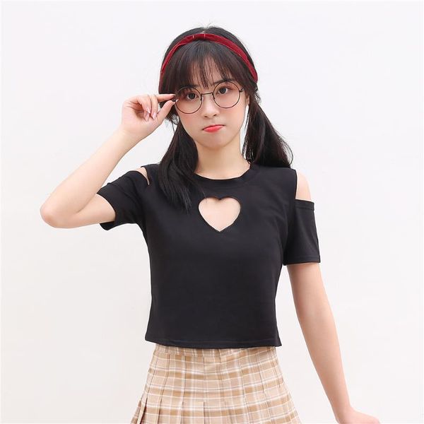 harajuku streetwear black kawaii t shirts women summer off shoulder heart crop goth hollow out love short tshirt girls women's t-s, White
harajuku streetwear black kawaii t shirts women summer off shoulder heart crop goth hollow out love short tshirt girls women's t-s, White