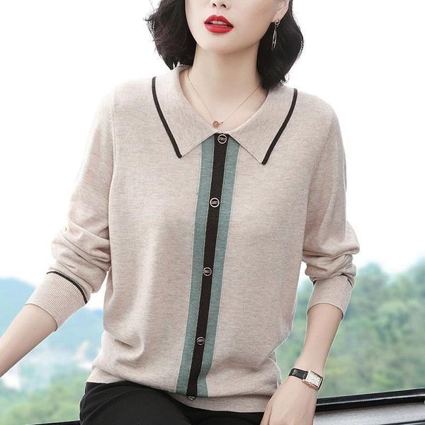 women's sweaters 2021 autumn/winter fashion wool long-sleeve pullover ladies button loose elegant knitted oversized sweater, White;black
women's sweaters 2021 autumn/winter fashion wool long-sleeve pullover ladies button loose elegant knitted oversized sweater, White;black