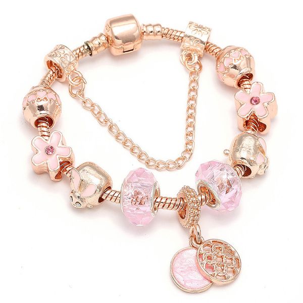 new love geometric rose gold bracelet trend pando diy creative women's jewelry, Golden;silver