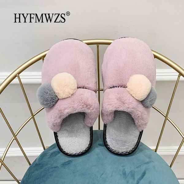 slippers hyfmwzs winter home women shoes with cute plush balls non-slip beef tendon indoor slides flat zapatos de mujer 42, Black
slippers hyfmwzs winter home women shoes with cute plush balls non-slip beef tendon indoor slides flat zapatos de mujer 42, Black