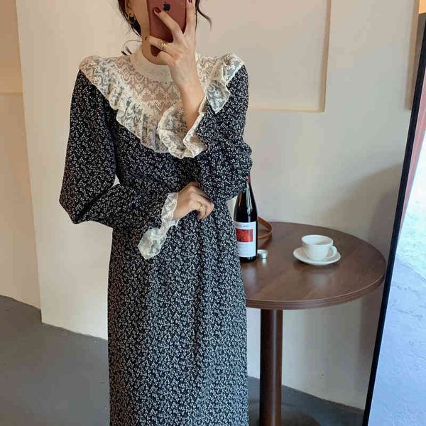 dresses floral printing chic french women lace patchwork elegant party retro long female autumn vestidos, Black;gray
dresses floral printing chic french women lace patchwork elegant party retro long female autumn vestidos, Black;gray