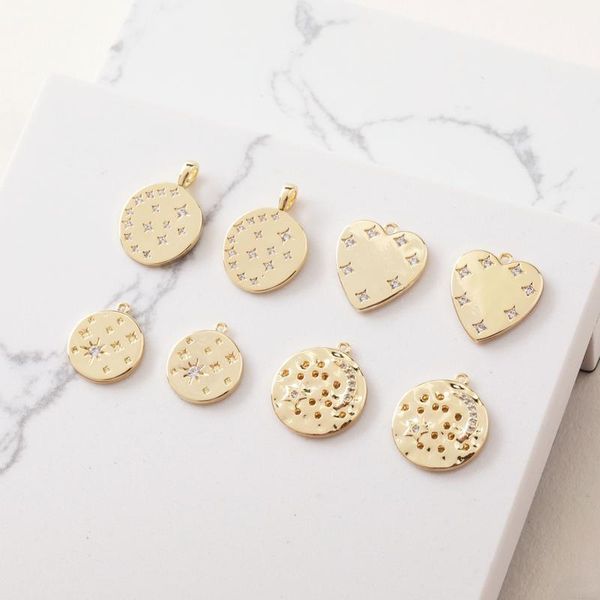 charms 14k gold-plated copper plated real gold color-preserving moon and stars round pendant series diy jewelry handmade materials, Bronze;silver
charms 14k gold-plated copper plated real gold color-preserving moon and stars round pendant series diy jewelry handmade materials, Bronze;silver