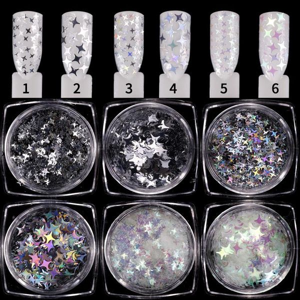 styles laser glitter powder sequins large and small four-pointed star vertical pattern sequin nail art accessories decorations, Silver;gold
styles laser glitter powder sequins large and small four-pointed star vertical pattern sequin nail art accessories decorations, Silver;gold