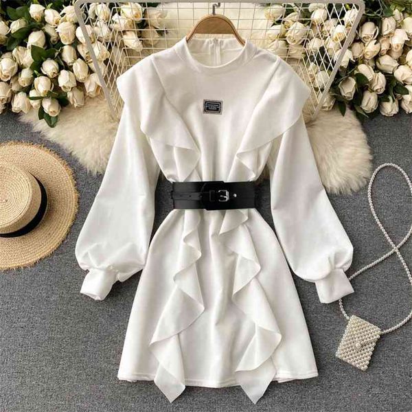 ins fashion design ruffled trim loose a-line short dress female spring fall high street lantern sleeve dresses women with belt 210602, Black;gray
ins fashion design ruffled trim loose a-line short dress female spring fall high street lantern sleeve dresses women with belt 210602, Black;gray