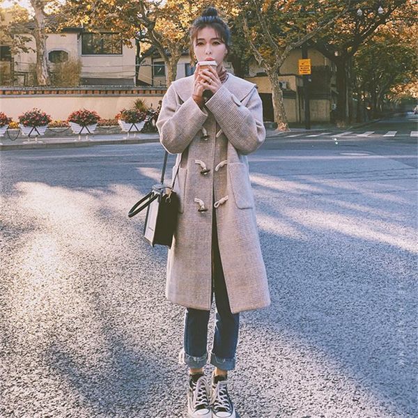 women's wool & blends retro plaid woolen coat women mid-length korean version 2021 autumn winter casual gentle all-match femme, Black
women's wool & blends retro plaid woolen coat women mid-length korean version 2021 autumn winter casual gentle all-match femme, Black