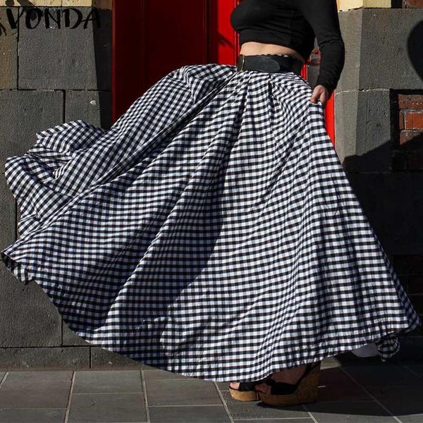 skirts women elegant high waist party maxi 2021 vonda vintage plaid long skirt faldas de mujer robe femme, Black
skirts women elegant high waist party maxi 2021 vonda vintage plaid long skirt faldas de mujer robe femme, Black
