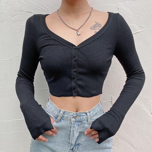 women's t-shirt stretchy long sleeve crop women 2021 summer button black gray tight rib-knitted plain drop, White
women's t-shirt stretchy long sleeve crop women 2021 summer button black gray tight rib-knitted plain drop, White