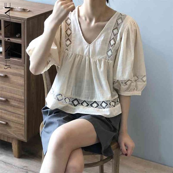 minimalist apricot pullover blouse women's summer round neck loose lace spliced puff short sleeve shirt tide 210427, White
minimalist apricot pullover blouse women's summer round neck loose lace spliced puff short sleeve shirt tide 210427, White