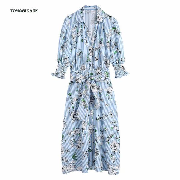 floral print shirt dress 2021 spring vintage striped sashes long dresses casual turn down collar women blouse, Black;gray
floral print shirt dress 2021 spring vintage striped sashes long dresses casual turn down collar women blouse, Black;gray