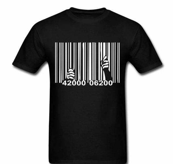 Barcode break free freedom anti capitalism govenment protest tee t-shirt, White;black
Barcode break free freedom anti capitalism govenment protest tee t-shirt, White;black
