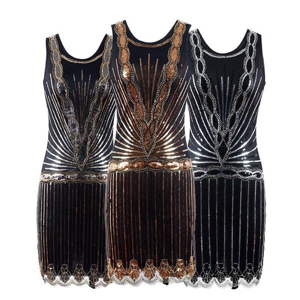1920s fashion women's retro dress handmade beaded high-end atmospheric sequin dinner wedding casual dresses, Black;gray
1920s fashion women's retro dress handmade beaded high-end atmospheric sequin dinner wedding casual dresses, Black;gray