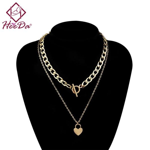 europe and america punk heart short necklace for women fashion hiphop rock metal double layer necklaces lady neck decoration pendant, Silver
europe and america punk heart short necklace for women fashion hiphop rock metal double layer necklaces lady neck decoration pendant, Silver