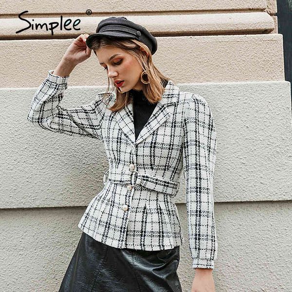 commute suit collar single-breasted women coat autumn winter plaid tweed female office lady blazer jacket 210414, White;black
commute suit collar single-breasted women coat autumn winter plaid tweed female office lady blazer jacket 210414, White;black