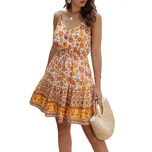 dresses women boho flower printed sashes a-line spaghetti strap v neco elegant casual mini summer fashin dress, Black;gray
dresses women boho flower printed sashes a-line spaghetti strap v neco elegant casual mini summer fashin dress, Black;gray