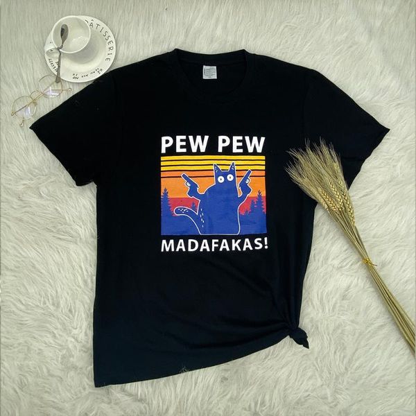 men's t-shirts halloween foreign trade pew madafakasa gun cat printed t-shirt women's short sleeve european and american style, White;black
men's t-shirts halloween foreign trade pew madafakasa gun cat printed t-shirt women's short sleeve european and american style, White;black
