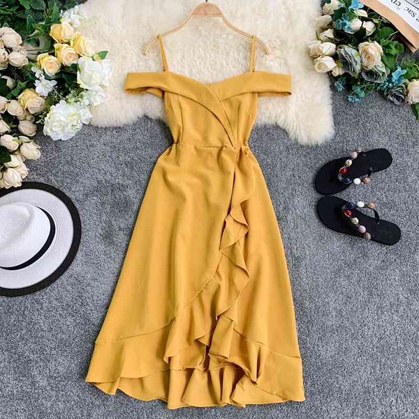 women spaghetti strap dress summer ladys off shoulder sleeveless high waist casual dresses 210513, Black;gray
women spaghetti strap dress summer ladys off shoulder sleeveless high waist casual dresses 210513, Black;gray
