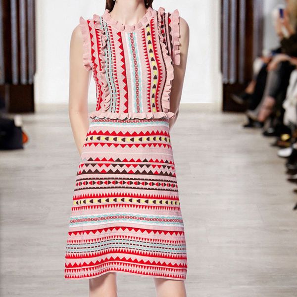 dress runway sleeveless knitted a line women summer rainbow striped print ruffles sweater fashion tank mfv1, Black;gray
dress runway sleeveless knitted a line women summer rainbow striped print ruffles sweater fashion tank mfv1, Black;gray